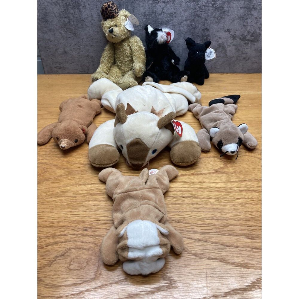 Lot of 7 Beanie Babies - All sizes - See Pictures- 3 Without Tags